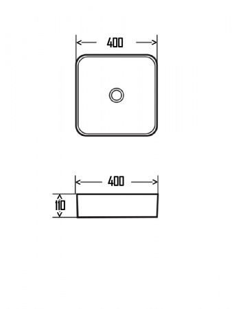 Фото раковина накладная aquame 40 см aqm5008