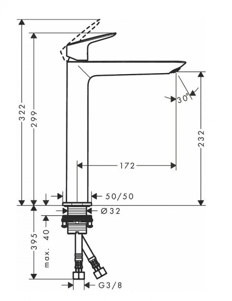 Фото смеситель для раковины hansgrohe logis fine 71258000_otu