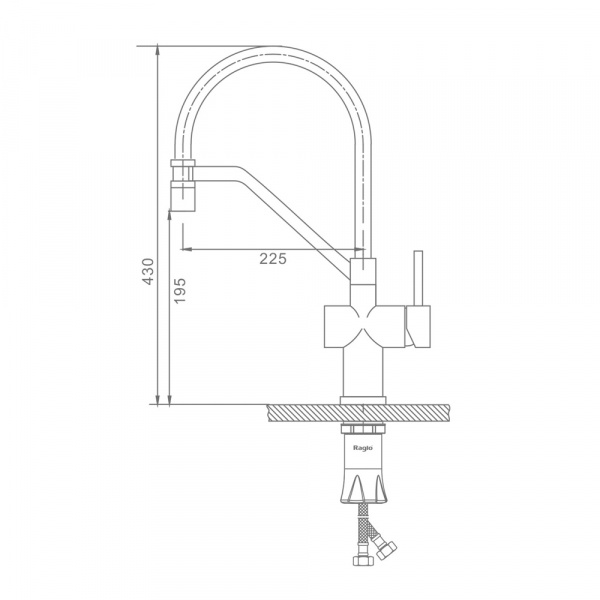 Фото смеситель для кухни raglo цвет: графит r86.41.09