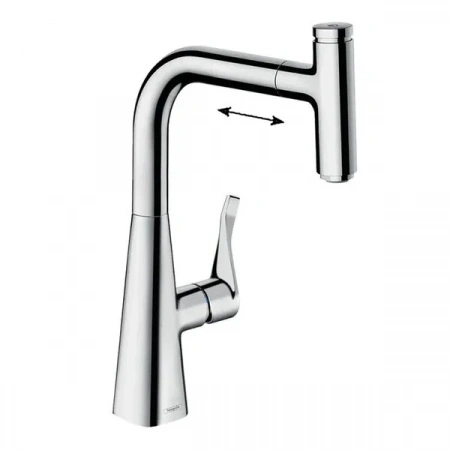 Фото смеситель для кухонной мойки hansgrohe metris select 73802000