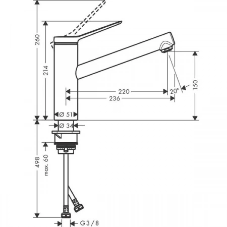 Фото смеситель для кухонной мойки hansgrohe zesis 74802800