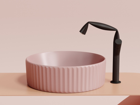 Фото раковина накладная ceramicanova element 36 см, цвет: розовый cn6057mp