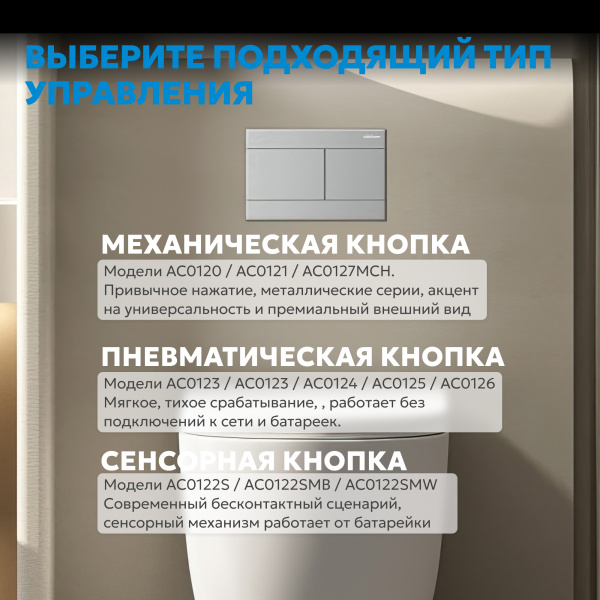 Фото клавиша смыва abber ac0127mch матовый хром