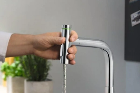 Фото смеситель для кухонной мойки hansgrohe metris select 73818670
