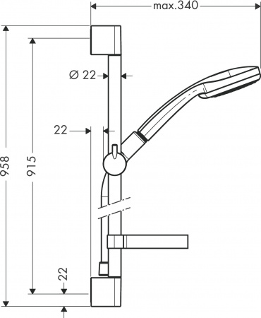 Фото душевой гарнитур hansgrohe croma 100 multi 27774000
