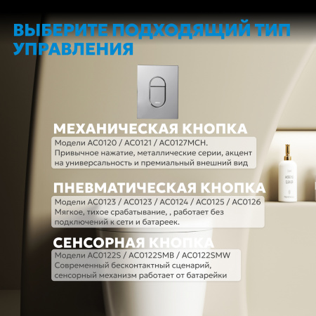 Фото клавиша смыва abber ac0124 хром глянцевый