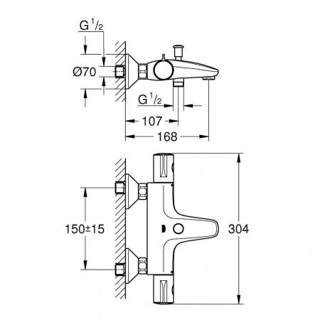 Фото термостатический смеситель для ванны grohe grohtherm 800 34567000