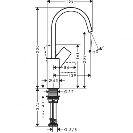 Фото смеситель для раковины hansgrohe vivenis 75032700