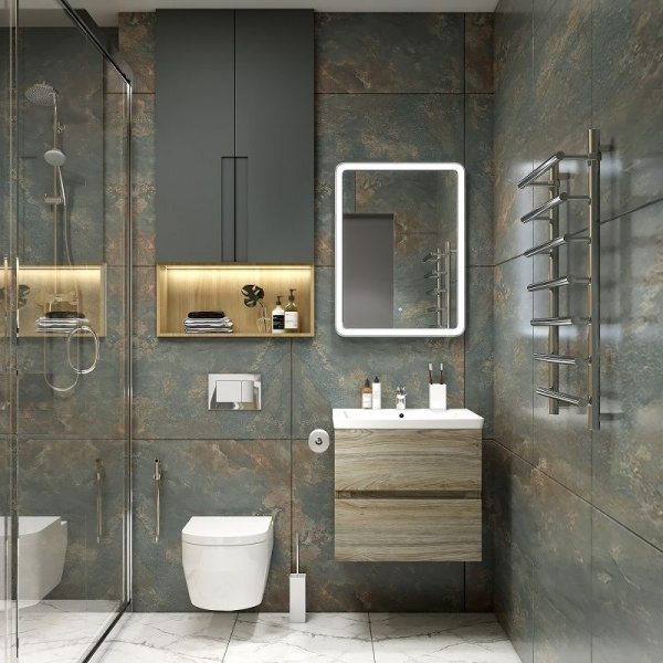 Фото тумба под раковину art&max techno 57 см am-techno-600-2c-so-lw823