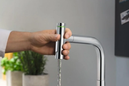 Фото смеситель для кухонной мойки hansgrohe metris select 73818670