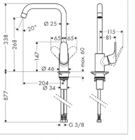 Фото смеситель для кухонной мойки hansgrohe focus 31821000