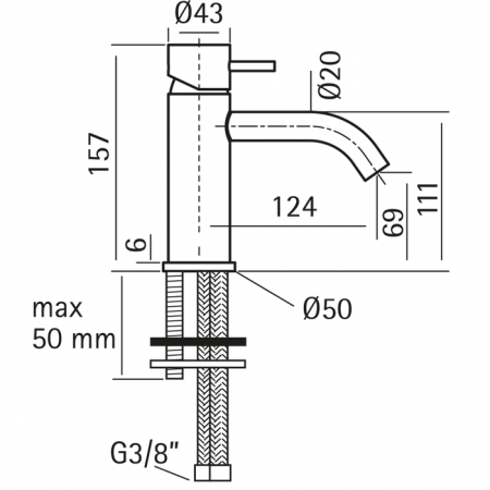 Фото смеситель для раковины cisal xion xi000544d1