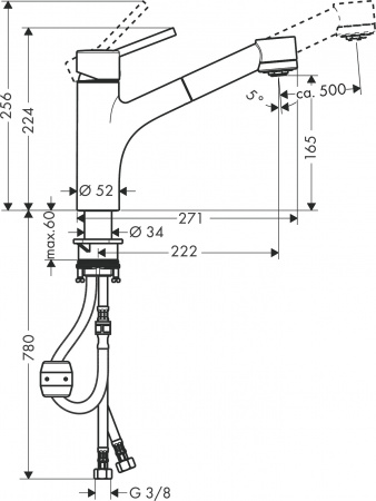 Фото смеситель для кухни hansgrohe talis s 32841000