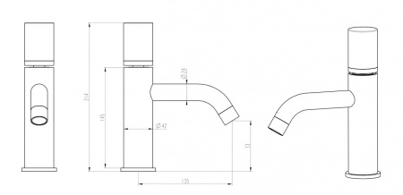 Фото смеситель для раковины boheme stick 121-crg.2