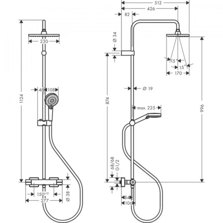 Фото душевая стойка hansgrohe vernis shape 26097000