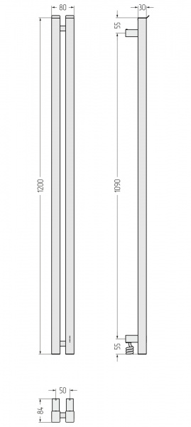 Фото электрический полотенцесушитель сунержа фьорд 4.0 120x8 см цвет : черный 31-0855-1250