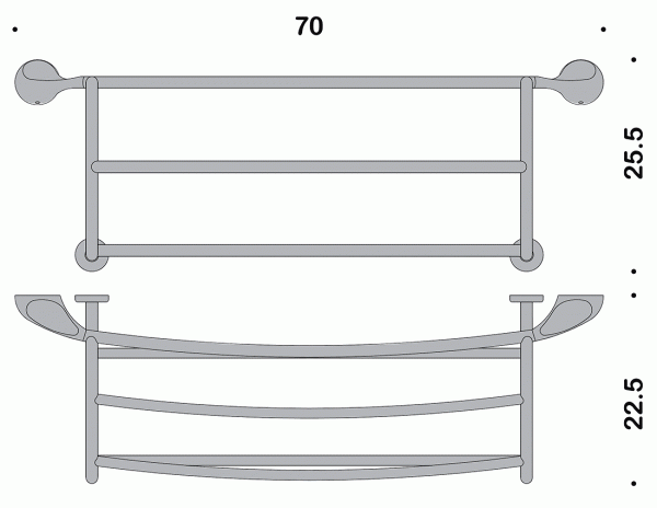 Фото полотенцедержатель colombo design melo 70 см b1287