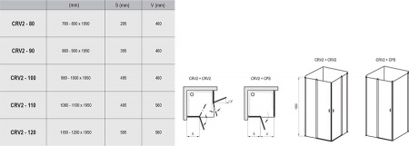 Фото душевая дверь ravak chrome crv2 80 см 1qv40u00z1