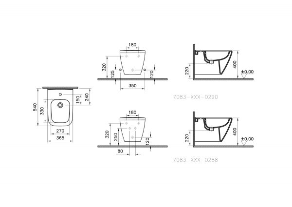 Фото биде подвесное vitra integra square 7083b003-0288