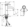 Фото смеситель для раковины hansgrohe tecturis s 73311140
