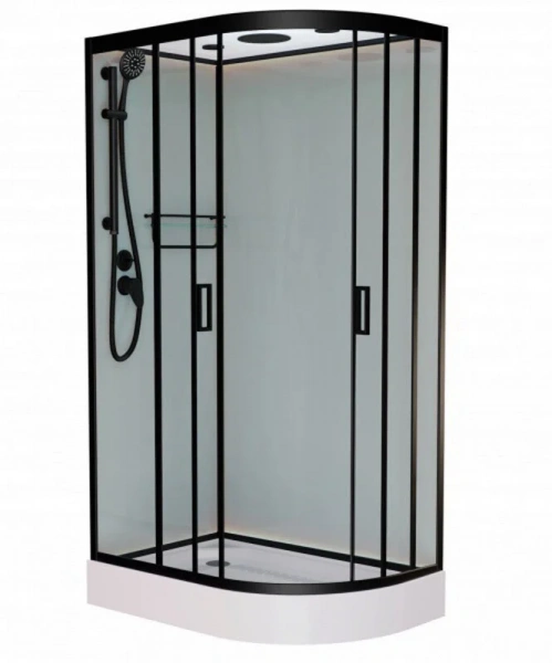 Фото душевая кабина frank f418 l/r м black 100x80 см 20050