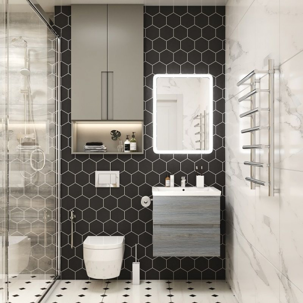 Фото тумба под раковину art&max techno 67 см am-techno-700-2c-so-lw635
