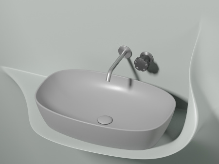 Фото раковина накладная ceramicanova element 60 см, цвет: серый cn6049msg