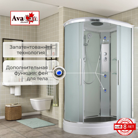 Фото душевая кабина avacan em2811r 110x80 см стандартная