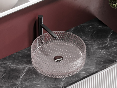 Фото раковина накладная ceramicanova cristal 36 см, цвет: розовый cn6061