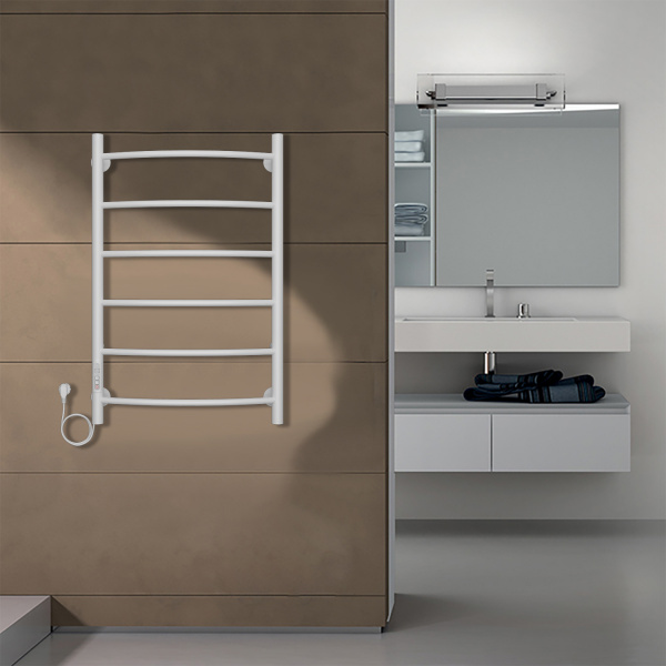 Фото электрический полотенцесушитель azario verona 50x80 см цвет: белый az04758w