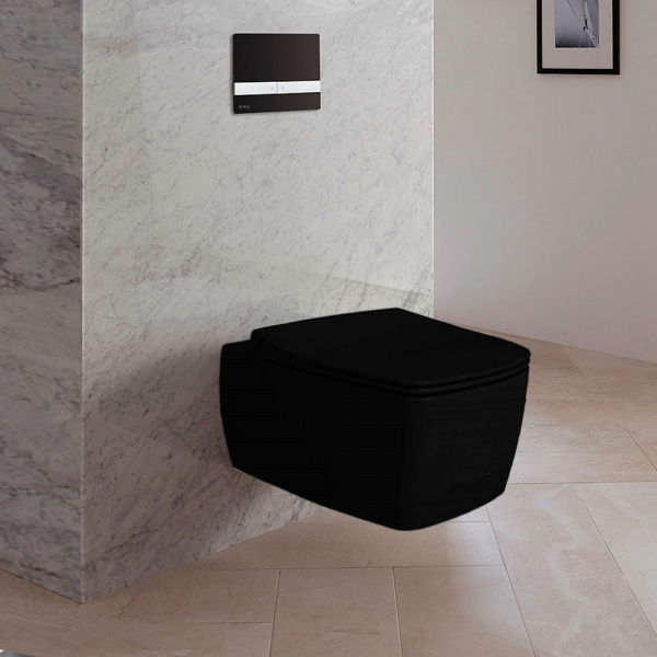 Фото унитаз подвесной безободковый vitra metropole 7672b083-0101 цвет: черный