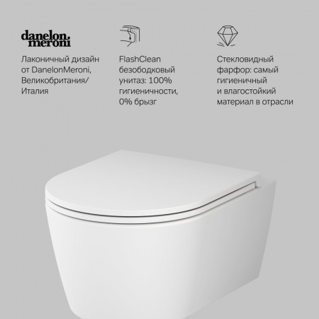 Фото унитаз подвесной безободковый с сиденьем am.pm func c8f1700mwsc