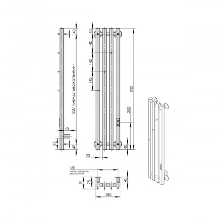 Фото электрический полотенцесушитель indigo  style 3 pro 90/18 lspre90-18brrt