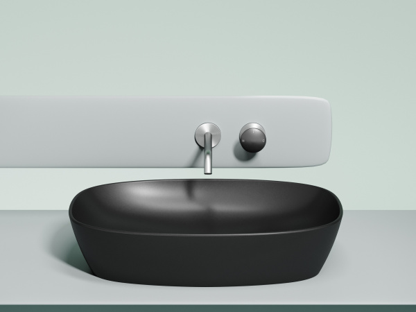 Фото раковина накладная ceramicanova element 60 см, цвет: черный cn6049mb