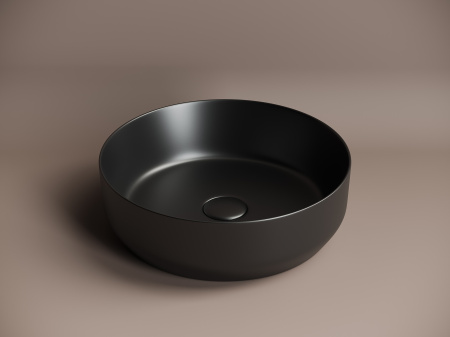 Фото раковина накладная ceramicanova element 39 см, цвет: черный cn6022mb