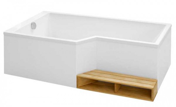 Фото акриловая ванна jacob delafon bain douche neo 170x90 см e6d002l-00 l