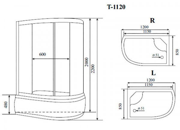 Фото душевая кабина timo comfort t-1120p l 120x85 см