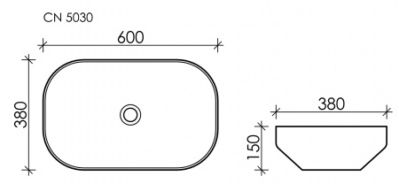 Фото раковина накладная ceramicanova element 60 см, цвет: белый cn5030