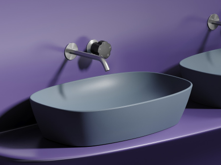 Фото раковина накладная ceramicanova element 60 см, цвет: серый cn6049mhl
