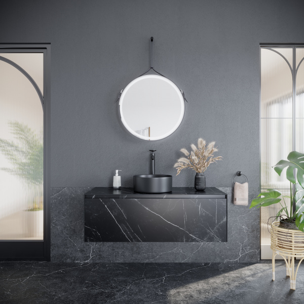 Фото тумба под раковину sancos stone 120 см, цвет: черный st120nm