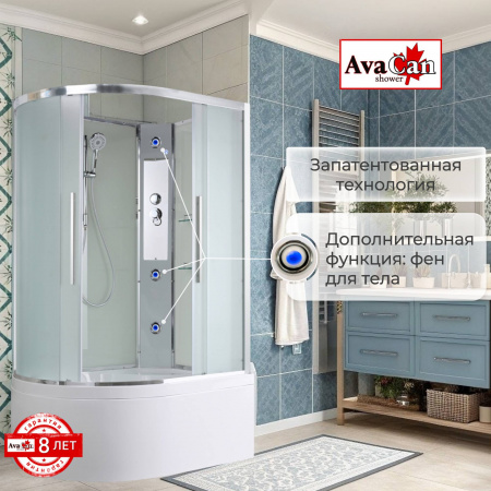 Фото душевая кабина avacan em5912rn 120x90 см без крыши