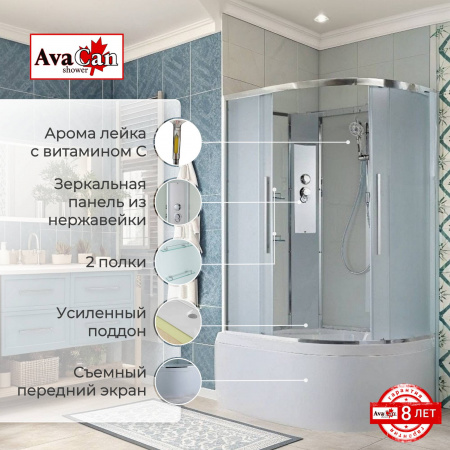 Фото душевая кабина avacan em5912ln 120x90 см без крыши