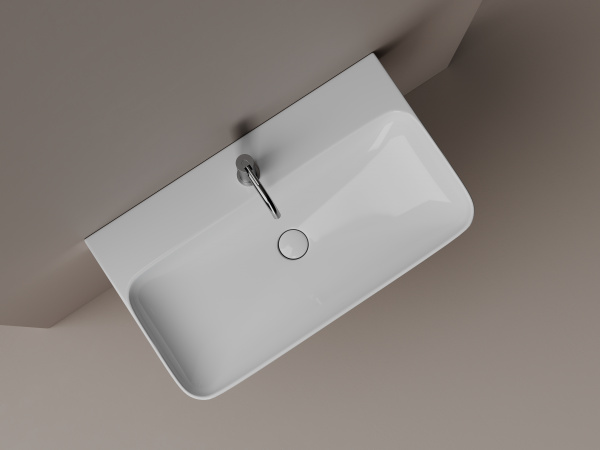 Фото раковина подвесная ceramicanova aura 80 см, цвет: белый cn2006