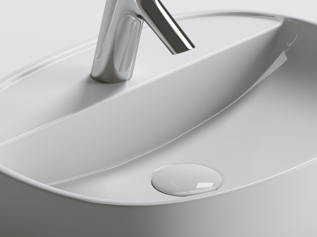 Фото раковина накладная ceramicanova element 50 см, цвет: белый cn6036