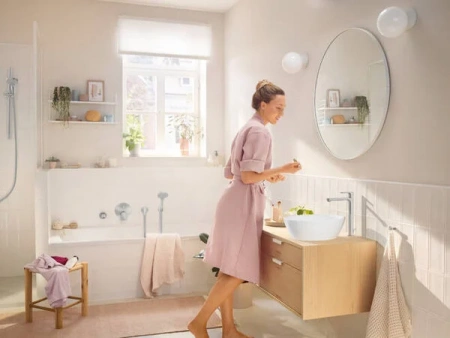 Фото смеситель для раковины hansgrohe rebris s 72590000