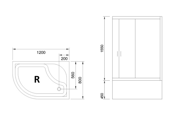 Фото душевое ограждение royal bath bk rb8120bk-t-r 120x80 см