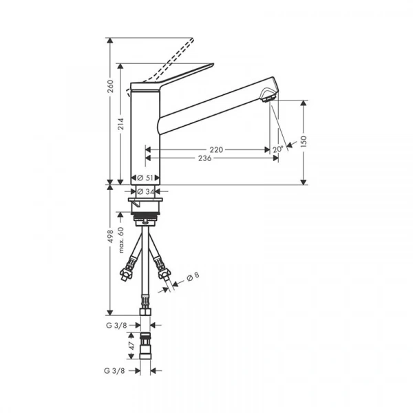 Фото смеситель для кухонной мойки hansgrohe zesis 74806670