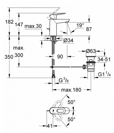 Фото смеситель для раковины grohe bauloop 23335000