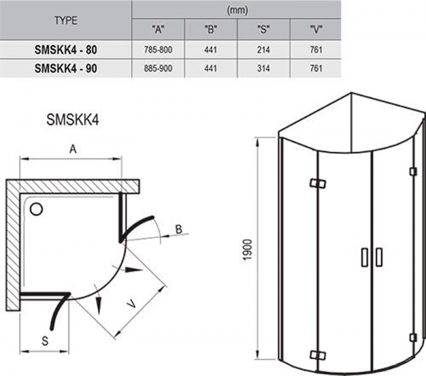 Фото душевое ограждение ravak smartline smskk4 90x90 см 3s277a00y1