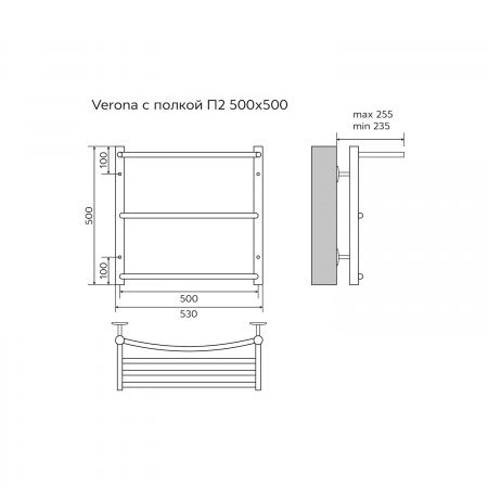 Фото водяной полотенцесушитель azario verona 50x50 см цвет: хром az04155p
